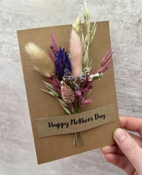 Mothers Day Card With A Posy Of Dried Flowers, 4 of 6