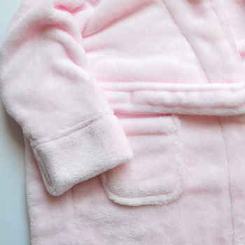 Personalised Pink Fleece Hooded Dressing Gown, 6 of 6