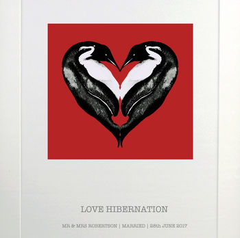 Personalised Love Hibernation Penguin Print, 2 of 3
