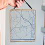 Metallic Personalised Map In Glass Frame, thumbnail 4 of 10