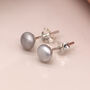 Sterling Silver Grey Freshwater Pearl Stud Earrings, thumbnail 3 of 7