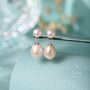 Sterling Silver Natural Freshwater Double Pearl Drop Earrings, thumbnail 1 of 12