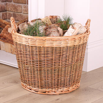 Unpeeled Log Basket With Lining, 6 of 10
