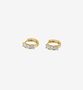 Shikaku Three Stone Huggie Hoop Earrings, thumbnail 1 of 5