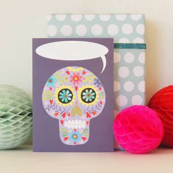 Personalised Day Of The Dead Skull Card, 3 of 6