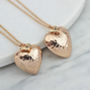 Hammered Heart Necklace In Antique Gold, thumbnail 3 of 4