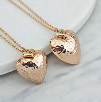 Hammered Heart Necklace In Antique Gold, 3 of 4