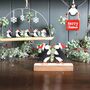 Five Christmas Puffins In Santa Hats Hanging Decoration, thumbnail 2 of 2