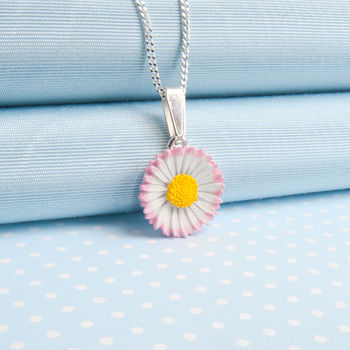 Hand Painted Lawn Daisy Pendant Necklace, 2 of 4