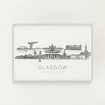 Glasgow Scotland Skyline Black And White Art Print, 7 of 7
