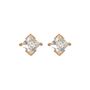 Sterling Silver Princess Cut Birthstone Earrings April Diamond, thumbnail 4 of 5