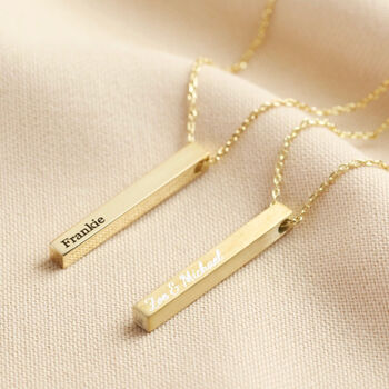 Personalised Solid 9ct Gold Bar Necklace, 2 of 12