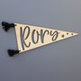 Personalised Wooden Name Pennant Flag With Tassles, thumbnail 3 of 4