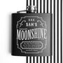 Personalised Moonshine Matte Black Hip Flask, thumbnail 4 of 7