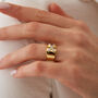 Sterling Silver X Signet Ring Gold Vermeil, thumbnail 4 of 7