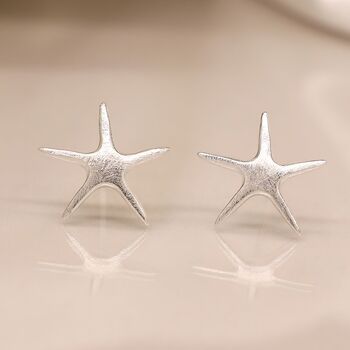 Large Sterling Silver Starfish Stud Earrings, 2 of 10