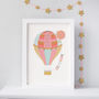 Personalised Hot Air Balloon Nursery Print, thumbnail 1 of 4