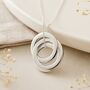 Personalised Heavy Sterling Silver Triple Interlinked Circles Necklace, thumbnail 1 of 11