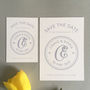 Monogram Wedding Save The Date Card, thumbnail 2 of 6