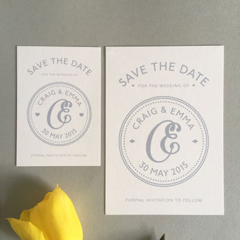 Monogram Wedding Save The Date Card, 2 of 6