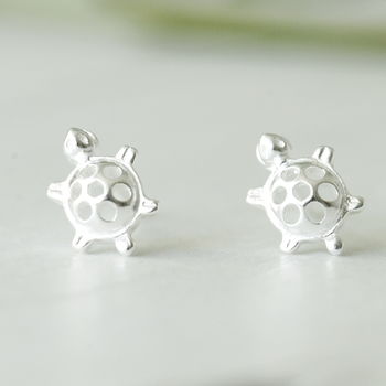Sterling Silver Tiny Turtle Ear Studs, 3 of 3