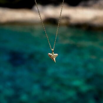 Shark Tooth Necklace Solid Gold, 5 of 7
