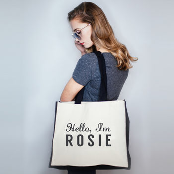 Personalised Bag 'Hello I'm…Name' By Rosie Willett Designs ...