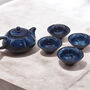 Blue Japanese Tea Set With Teapot And Four Tea Cups, thumbnail 1 of 4