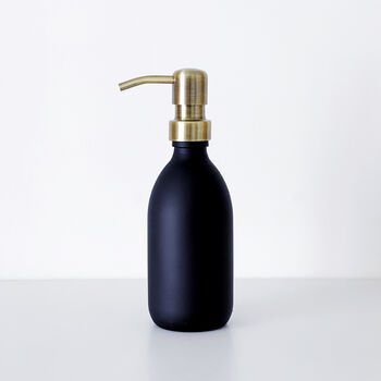 Matt Black Glass Bottle With Brushed Gold Metal Pump, 6 of 9