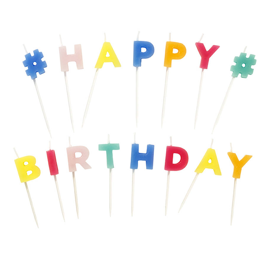 happy birthday cake candles by postbox party