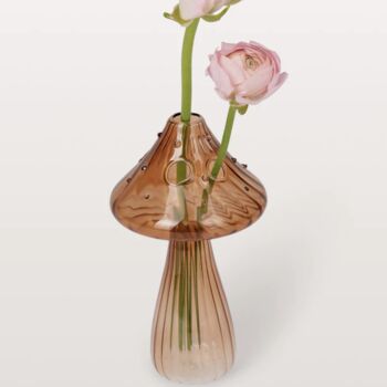 Delicate Mushroom Glass Bud Vases, 5 of 6