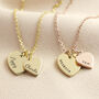 Personalised Solid Gold Double Heart Charm Necklace, thumbnail 4 of 11