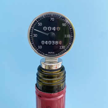 Personalised Black Speedometer Bottle Stopper, 2 of 3