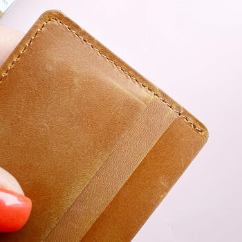 Genuine Leather Card Holder Five Slots Slim Design, 8 of 12