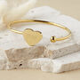 Personalised Initials Gold Plated Heart Bangle Bracelet, thumbnail 1 of 5