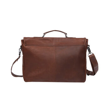 Personalised Leather Yale Clip Up Satchel, 7 of 8