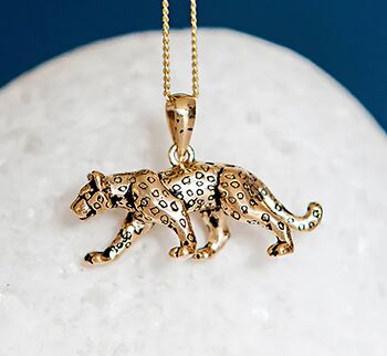 Yellow Gold Plated Leopard Necklace, 2 of 12