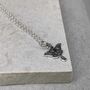 Sterling Silver Luna Moth Necklace, thumbnail 5 of 11