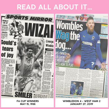 Wimbledon Fc Personalised Football Gift Crazy Gang Newspaper History Book, 11 of 12