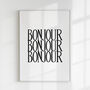 Bonjour French Hello Typography Wall Art Print, thumbnail 5 of 5