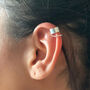 Sterling Silver Thick Ear Cuff With Chain, thumbnail 3 of 9
