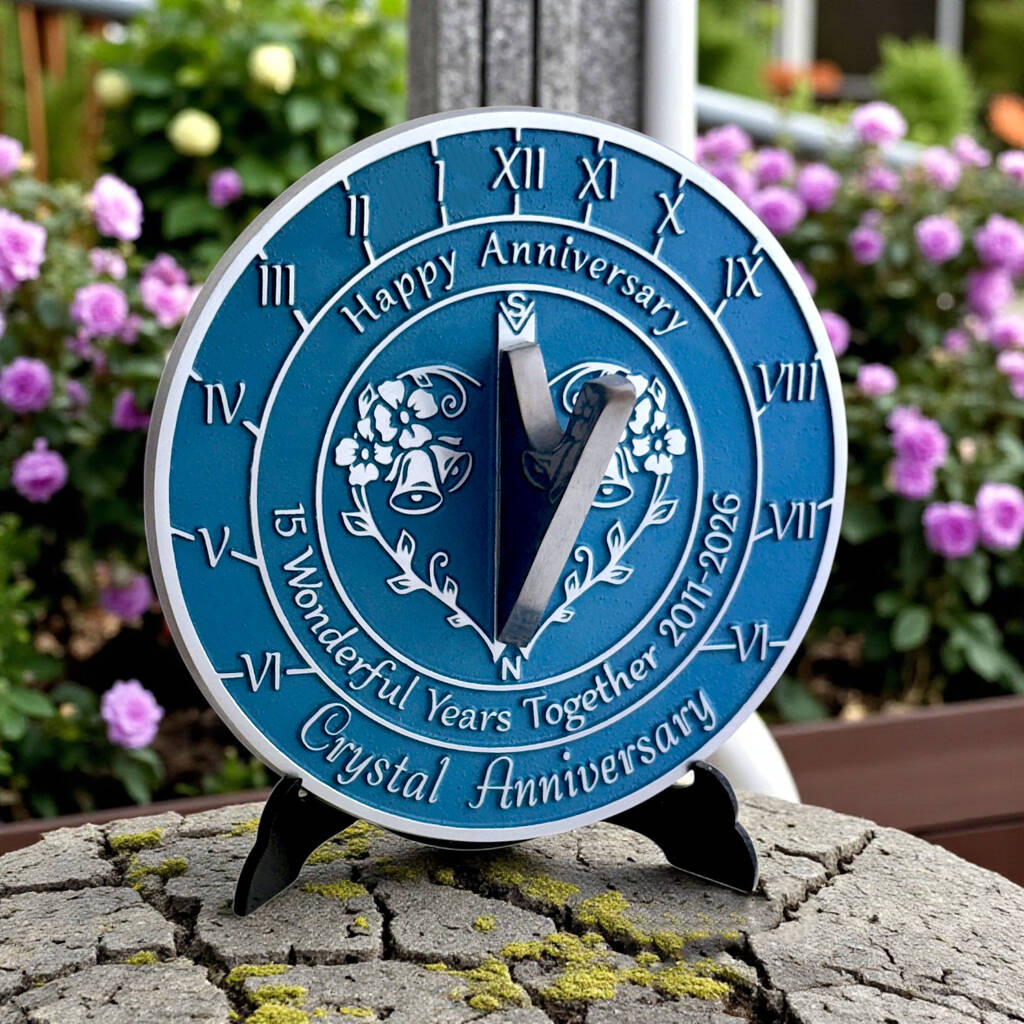 15th Crystal Anniversary Sundial Gift Celebration Present, 1 of 10