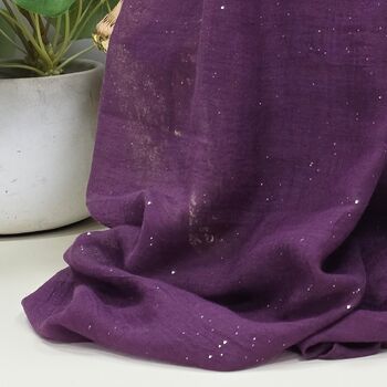 Sparkle Scarf In Dark Purple, 3 of 3