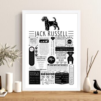 Personalised Jack Russell Terrier Dog Trait Fact Print, 6 of 7