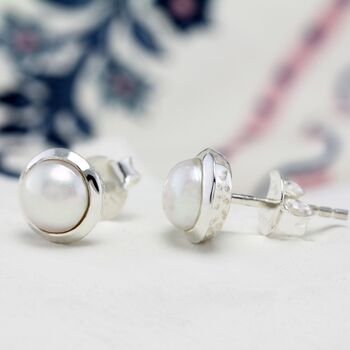 Freshwater Pearl Stud Earrings, 4 of 7