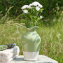 Green And White Dipped Ceramic Jug Vase, thumbnail 1 of 7