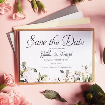Blush Floral Save The Date Cards, 2 of 3