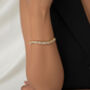 Nami 18 K Gold Plated Cz Stone Wave Bangle, thumbnail 2 of 5