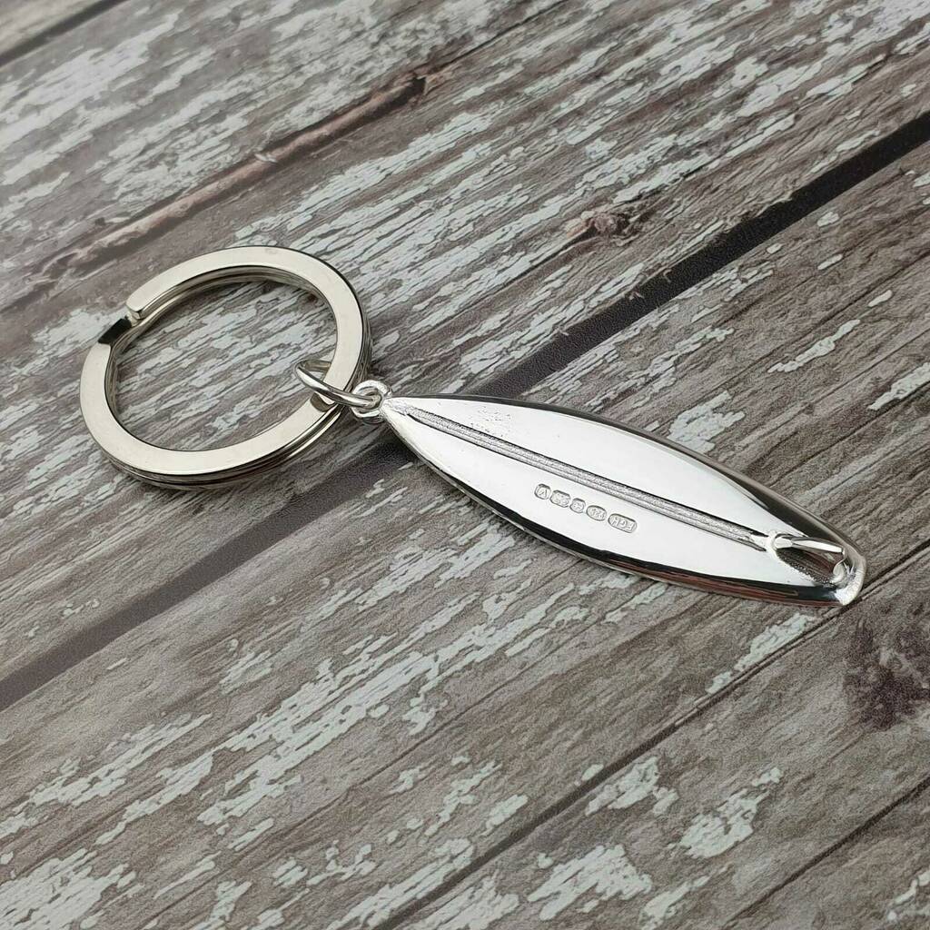 Image of Silver Surfboard Keyring