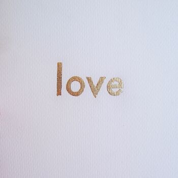 Handmade Gold Leaf Love Engagement Card, 4 of 6